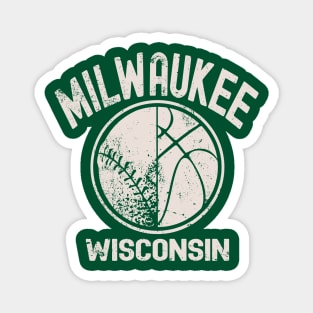 Milwaukee Wisconsin Baseball & Basketball Magnet