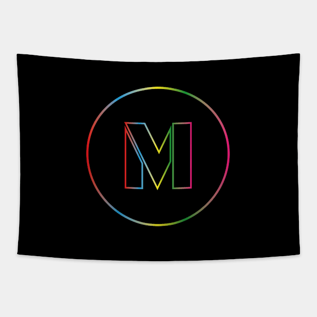 letter M colorful design Tapestry by HB WOLF Arts