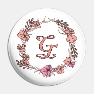 Letter G Rose Pink Initial Monogram - Letter g Pin
