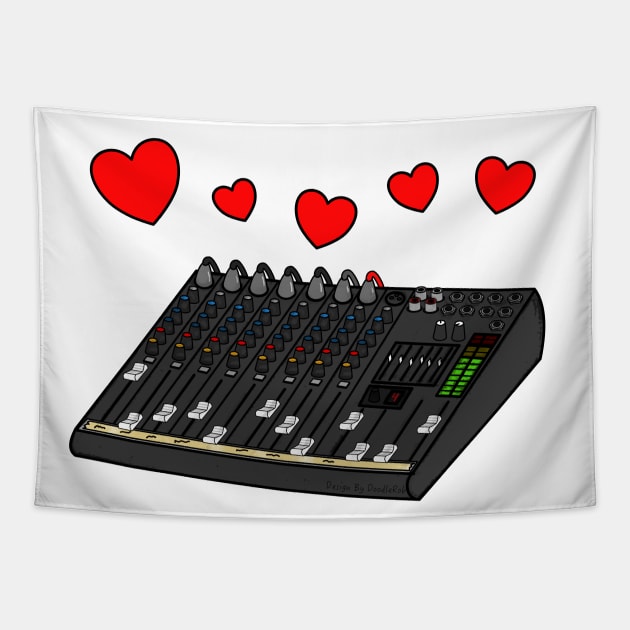 Valentines Sound Engineer Musician Tapestry by doodlerob