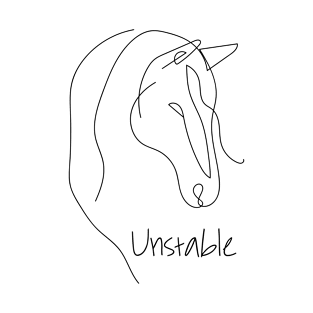 Unstable - Horse Head On White T-Shirt