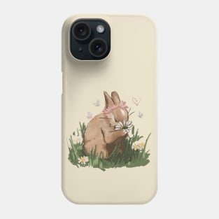 Rabbit and flowers Phone Case