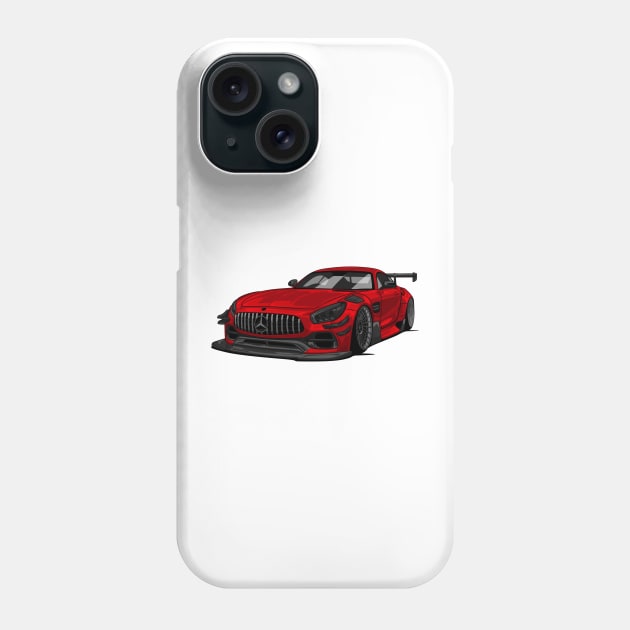 Mercedes AMG GTS widebody Stance Race car Phone Case by dygus
