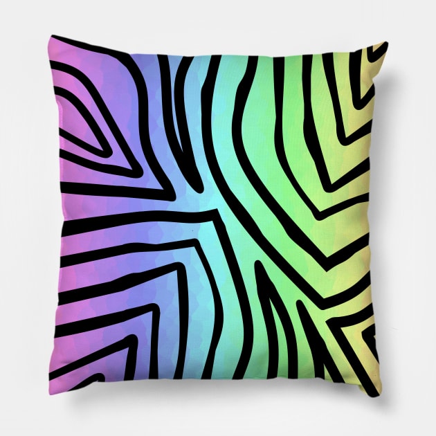 Zebra Stripes Rainbow Pillow by SartorisArt1
