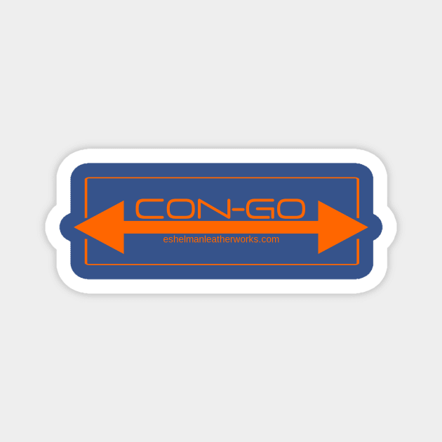 Compact Con-Go logo design in Orange Magnet by Eshelman Leatherworks