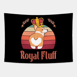 FUUNY VINTAGE SUNSET ROYAL FLUFF CUTE CORGI BUTT Tapestry