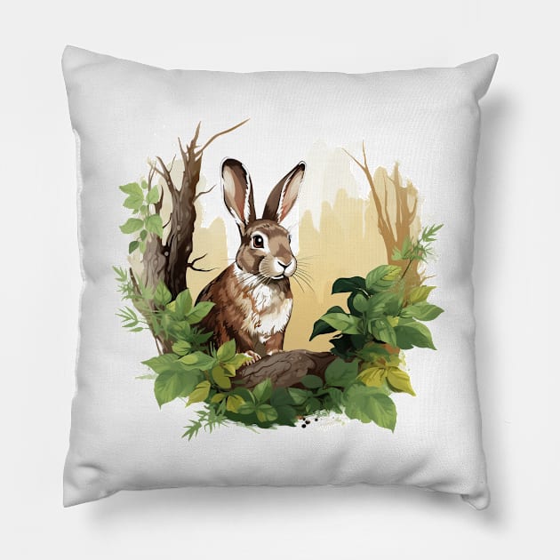 Wild Rabbit Pillow by zooleisurelife