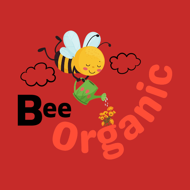 Be Organic Cute Bee Using A Watering Can & Farming Organically by Bee-Fusion