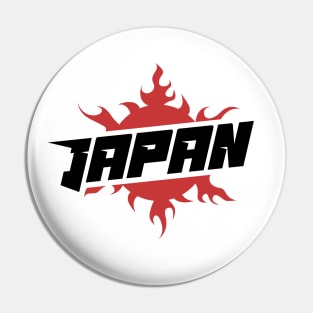 Japan logo badge fire sun emblem typography Pin