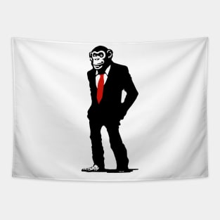 monkey in black suit Tapestry