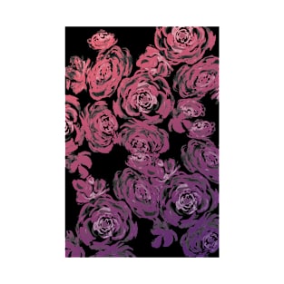 Pink and Purple Peonies Pattern T-Shirt