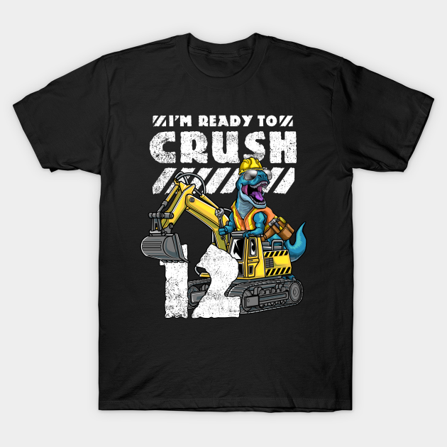 Discover 12th Birthday T-Rex Dinosaur Excavator - Birthday - T-Shirt