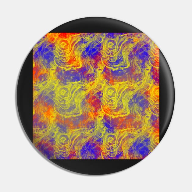 Yellow Red and Blue Abstract Swirls Pin by Klssaginaw