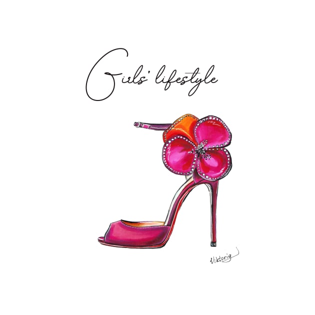 Pink heels by Viktoria Love Art