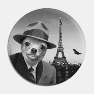 Gentleman Chihuahua in Paris Pin