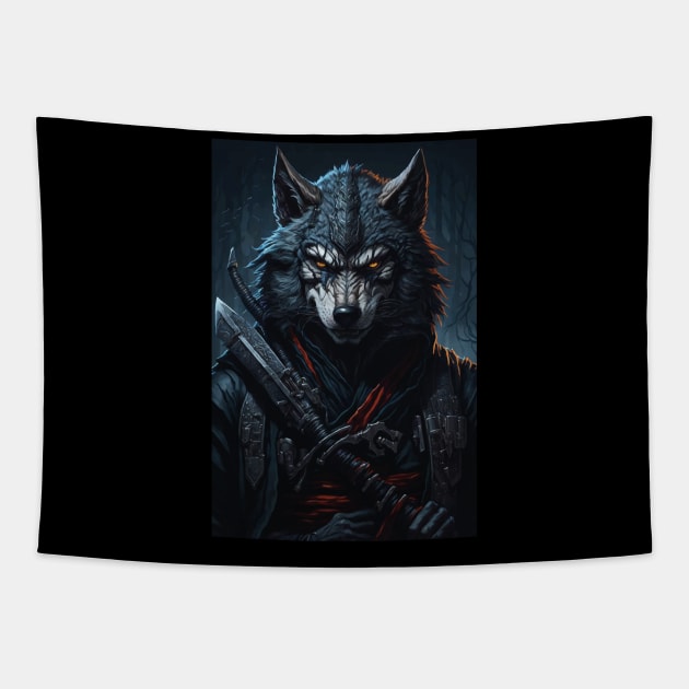 Ninja Wolf Tapestry by SARKAR3.0