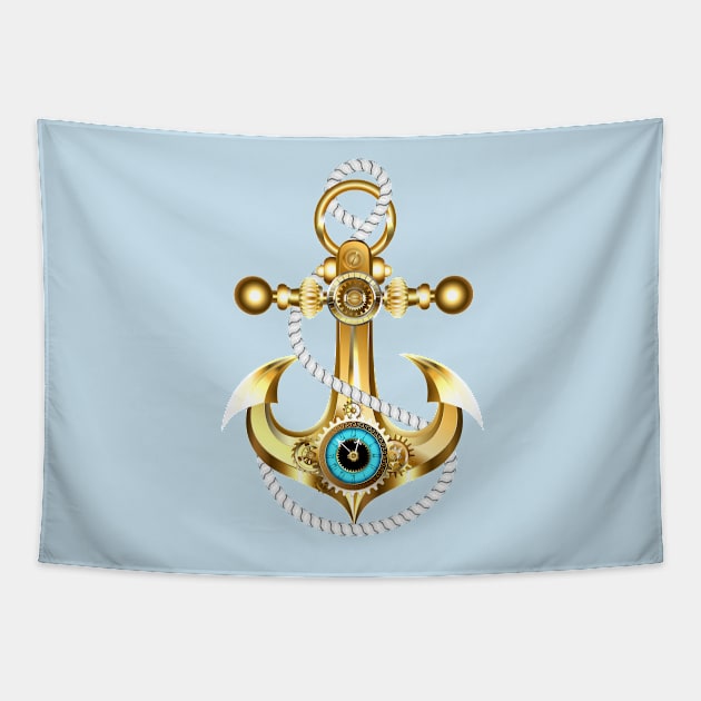 Anchor with clock (Steampunk) Tapestry by Blackmoon9