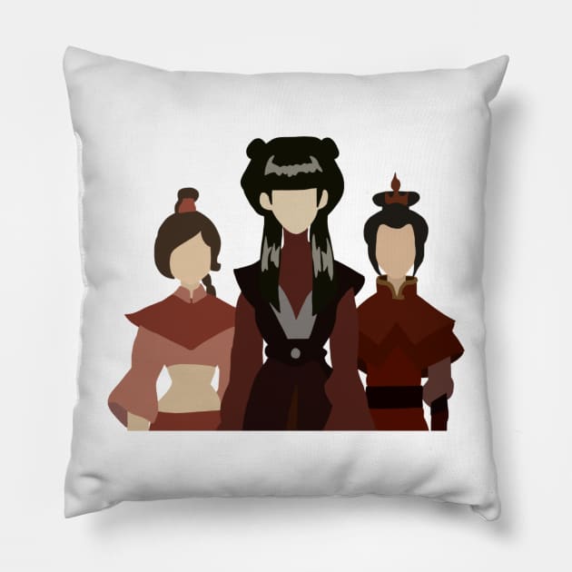 Mai, Ty Lee, and Azula Pillow by uneecornn