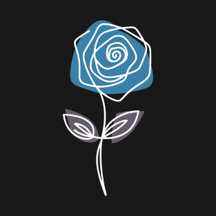 Rose And Leaves (Inverted Colors) T-Shirt