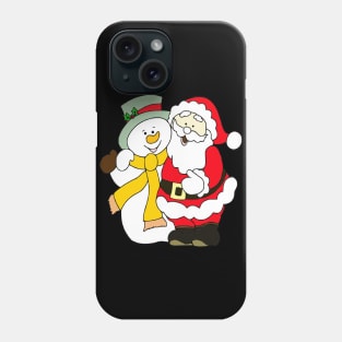 Merry Christmas Santa & Snowman Phone Case