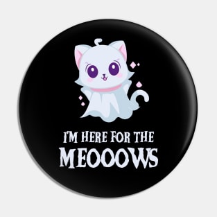 Cute Ghost Kitty Fun Halloween Cat Lover Pin