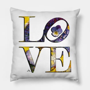 LOVE Letters February Birth Month Flower Violet Pillow