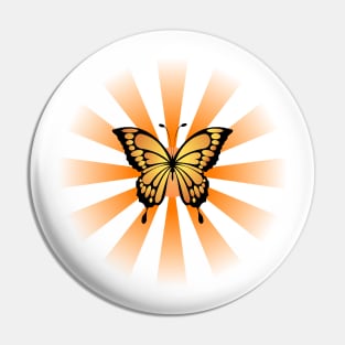 Orange Butterfly with the Sun Pin