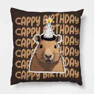 Happy Birthday Capybara Pillow