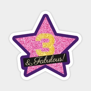 3rd Birthday Gifts Women Fabulous - Pink Gold Magnet