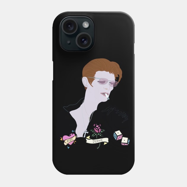 biker bowie Phone Case by Good Noodle Thrift Co.