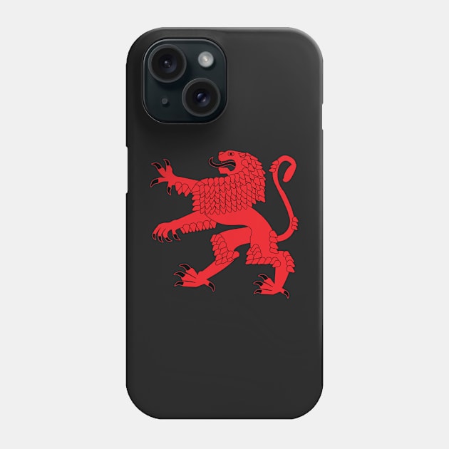 Heraldic Rampant Lion (red) Phone Case by PabloDeChenez