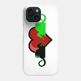 Silhouette Dragon Love Phone Case