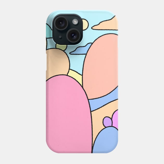 Pastel Cactus desert Cute Landscape Phone Case by Trippycollage