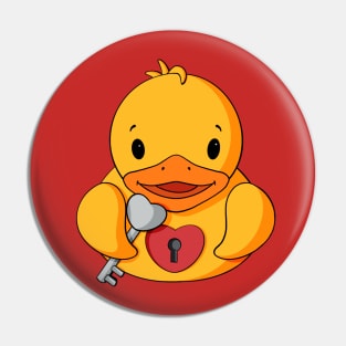 Key To My Heart Rubber Duck Pin