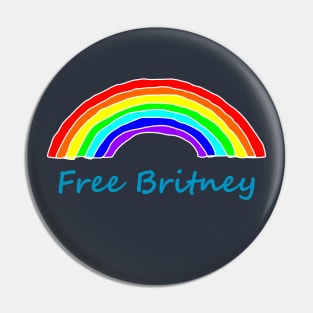 Free Britney Typography Rainbow Pin