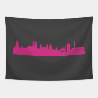 Munich skyline pink Tapestry