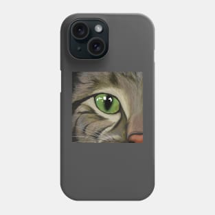 Peeking Cat Face Grey Shorthair Phone Case