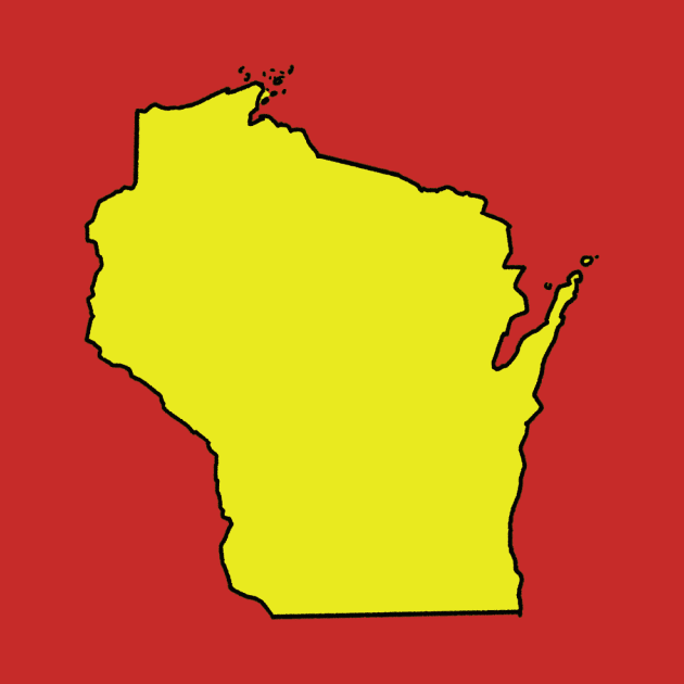 Wisconsin - Yellow Outline by loudestkitten