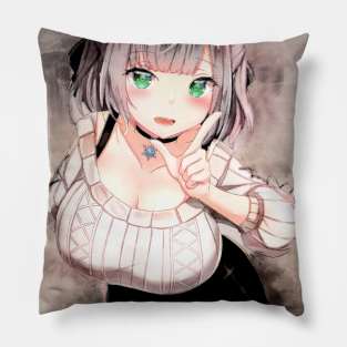 Shirogane Noel Anime Watercolor Pillow