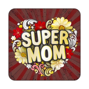 Vintage Mothersday Super Mom Floral Tribute T-Shirt