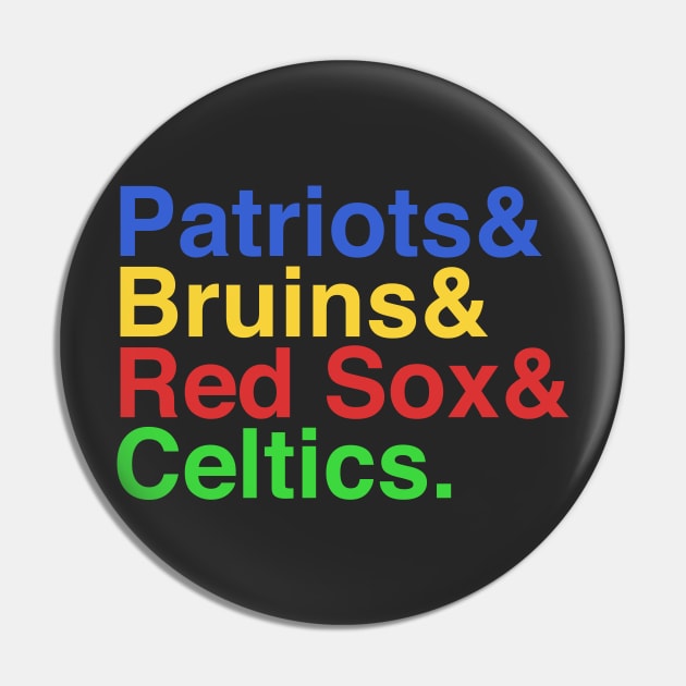 Boston Sports Teams Pin by Carl Cordes