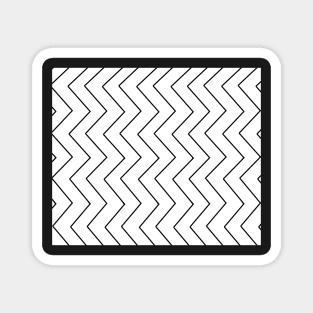 Abstract zigzag - black and white. Magnet