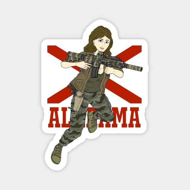 alabama girl with a rifle. Magnet by JJadx