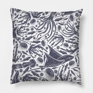 Squid and Sea Life Pillow