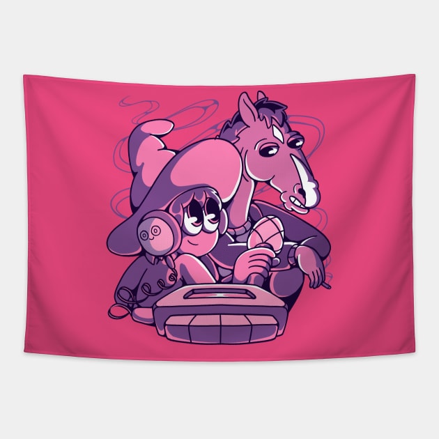 Midnight Horseman Tapestry by fitasartwork