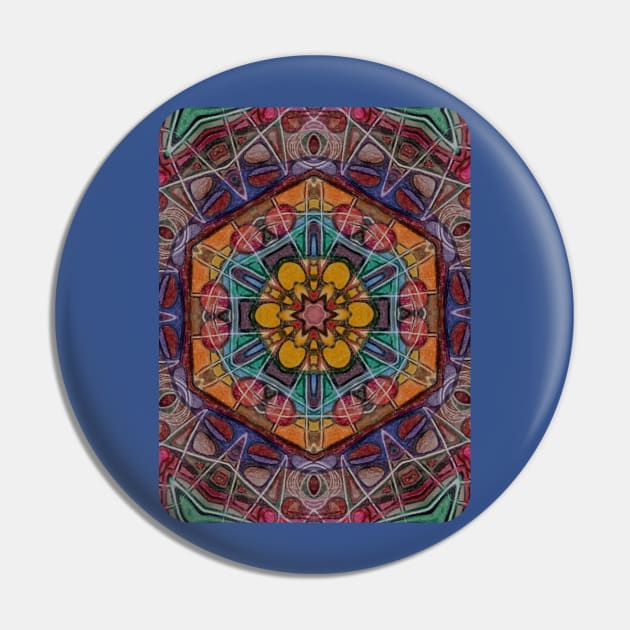 Hexagram Perplexagram Kaleidoscopic Mandala Pin by SpotterArt