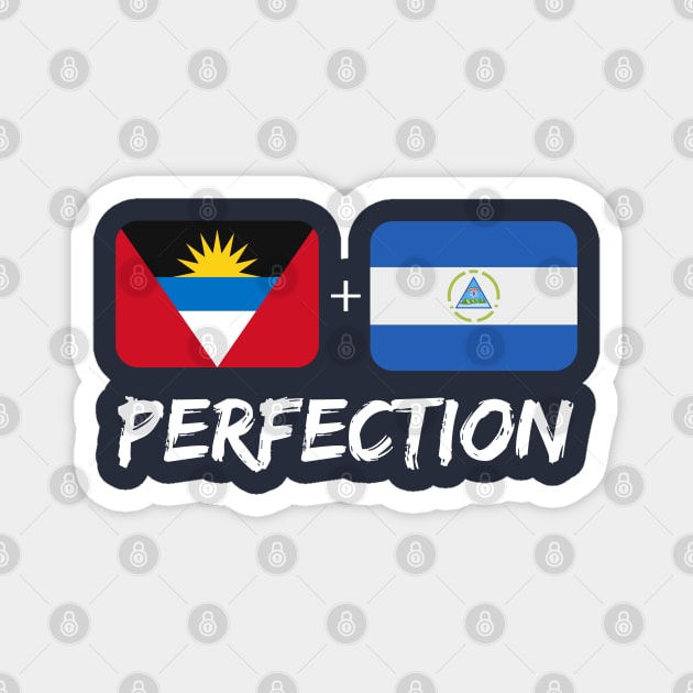 Antigua Plus Nicaragua Mix Perfection Flag Heritage Magnet by Just Rep It!!