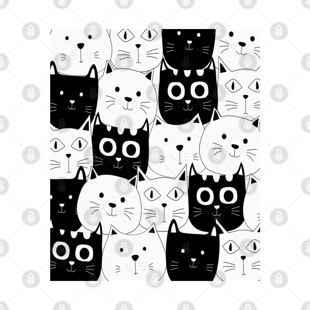 Black And White Cat Pattern by Family shirts