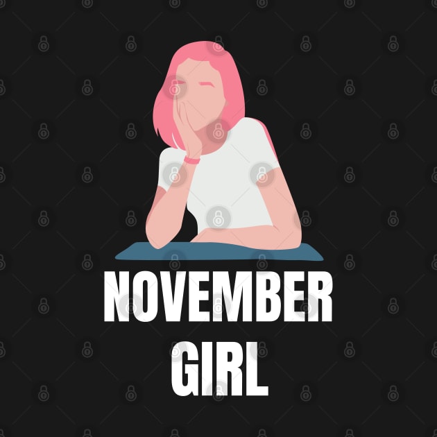 November Birthday Women Girl Pink by NickDsigns