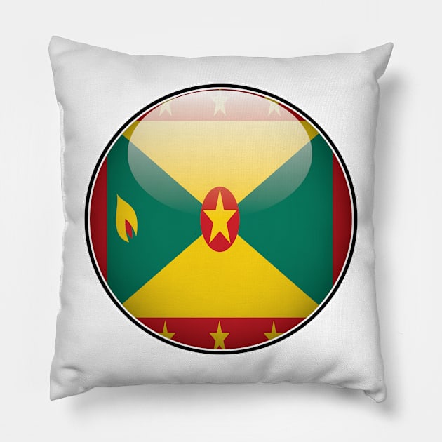 Grenada National Flag Glossy Button Pillow by IslandConcepts